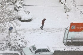 بارش برف پاییزی در همدان