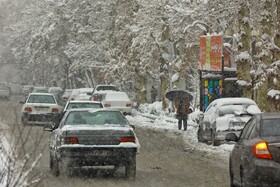بارش برف پاییزی در همدان