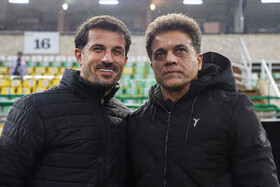 وحید رضایی، سرمربی تیم فوتبال شمس آذر و قاسم حدادی‌فر، سرمربی تیم فوتبال ‌ذوب‌آهن