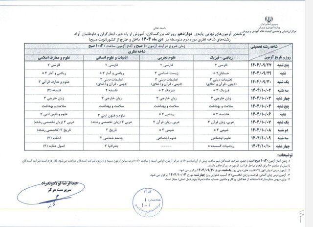 آغاز امتحانات نهایی دوازدهمی‌ها از فردا/ نمرات این امتحانات در «سوابق تحصیلی» لحاظ نمی‌شود