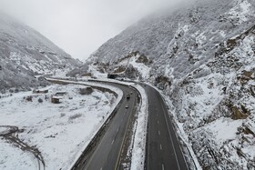 بارش برف گردنه گدوک محور سوادکوه