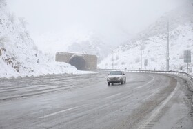 بارش برف گردنه گدوک محور سوادکوه