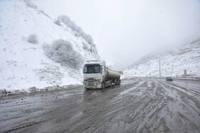بارش برف گردنه گدوک محور سوادکوه