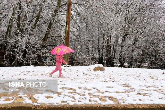 بارش نخستین برف پاییزی در یاسوج