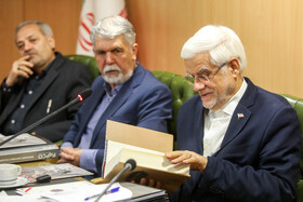 محمدرضا عارف، معاون اول رییس جمهور در جلسه هیات امنای سازمان اسناد و کتابخانه ملی