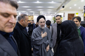 سید محمد خاتمی در مراسم ختم سید محمود فیض اردکانی