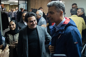 عادل فردوسی پور و همایون شجریان در حاشیه مراسم رونمایی از آلبوم منتشر نشده ی محمدرضا شجریان