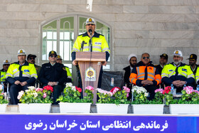 سرتیپ پاسدار محمدکاظم تقوی، فرمانده نیروی انتظامی استان خراسان رضوی در رزمایش طرح زمستانه پلیس - مشهد
