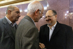 محمد شریعتمداری در مراسم یادبود اشرف بروجردی