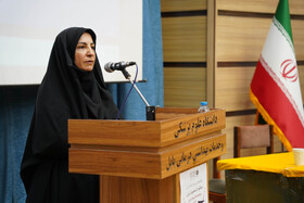 سخنرانی سیده زینب تقوی معاون فرهنگی جهاددانشگاهی استان مازندران در دانشگاه علوم پزشکی بابل به مناسبت چهاردهمین دوره مسابقات ملی مناظره دانشجویان ایران 