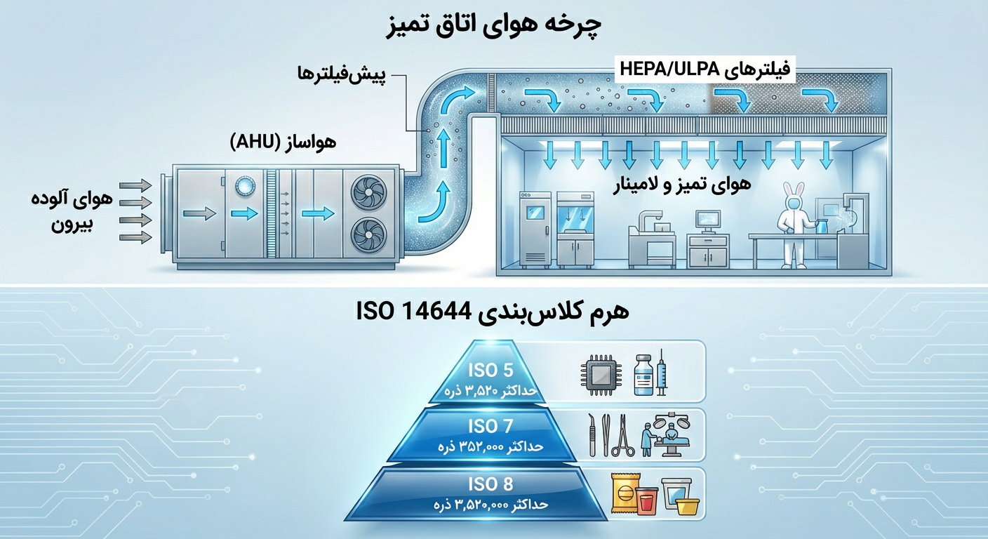 اتاق تمیز چیست؟ بررسی کاربرد، استانداردها و هزینه ساخت