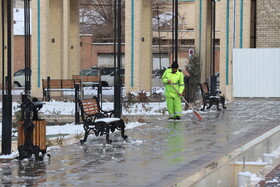 بارش برف در شهر زنجان
