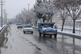 بارش برف در شهر زنجان