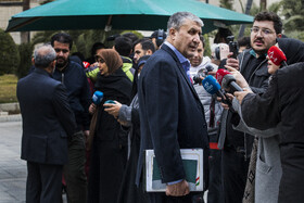 محمد اسلامی، معاون رئیس‌جمهور و رئیس سازمان انرژی اتمی در حاشیه جلسه هیات دولت - ۳ دی