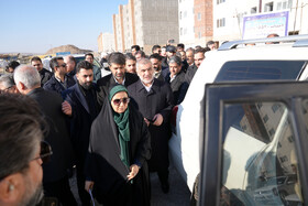 بازدید فرزانه صادق وزیر راه و شهرسازی از پروژه‌ نهضت ملی مسکن شهرک شهید سلیمانی اردبیل