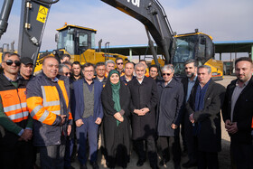 بازدید فرزانه صادق وزیر راه و شهرسازی و علی نیکزاد نایب رئیس مجلس شورای اسلامی از پروژه‌های راهداری اردبیل