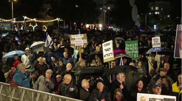 معترضان در تل‌آویو برکناری کابینه نتانیاهو را خواستار شدند