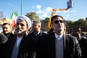 سیدمحمد موسویان دادستان عمومی و انقلاب استان اصفهان و حجت‌الاسلام اسدالله جعفری، رئیس کل دادگستری استان اصفهان در گرامیداشت سالروز حماسه ۹ دی - اصفهان