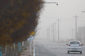 هجوم ریزگردها به آسمان یزد