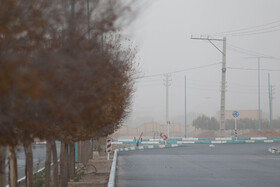 هجوم ریزگردها به آسمان یزد