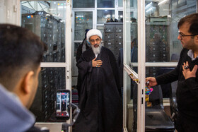 ورود آیت الله فاضل لنکرانی به مراسم جشن روز میلاد امام علی(ع)