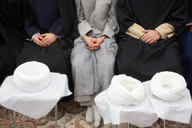 در حاشیه مراسم عمامه گذاری طلاب در روز میلاد امام علی(ع)