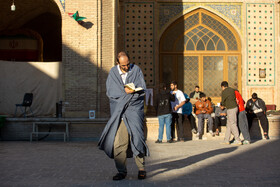 مراسم معنوی اعتکاف در مسجد جامع قم