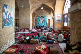 مراسم معنوی اعتکاف در مسجد جامع قم