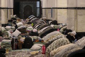 مراسم معنوی اعتکاف بانوان در شبستان تبریزی در مسجد جامع گوهرشاد - مشهد