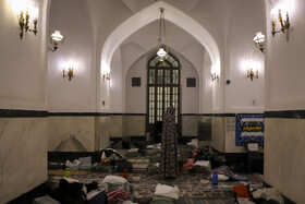 مراسم معنوی اعتکاف بانوان در شبستان تبریزی در مسجد جامع گوهرشاد - مشهد