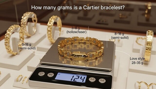 دستبند کارتیه طلا چند گرم است؟ بررسی 8 مدل مختلف