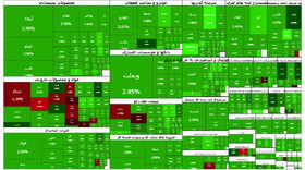 تالار شیشه‌ای یکپارچه سبز شد
