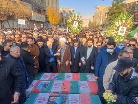 تشییع پیکر ۵ شهید مدافع امنیت در شیراز