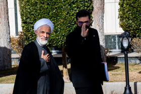 اسماعیل سقاب اصفهانی، رئیس سازمان بهینه‌ سازی و مدیریت راهبردی انرژی و مجید انصاری، معاون حقوقی رئیس‌جمهور در حاشیه جلسه هیات دولت - ۲۴ دی