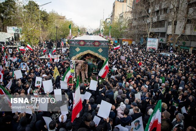 مراسم تشییع پیکر شهدای جنایات اخیر صهیونیستی-آمریکایی برگزار شد
