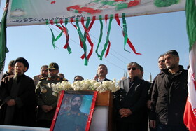 سعید شاهرخی استاندار در مراسم تشییع شهید امنیت در کوهدشت لرستان
