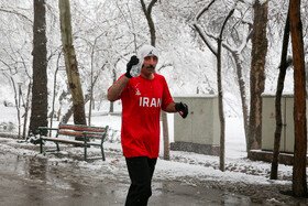 بارش اولین برف زمستانی مشهد - پارک ملت