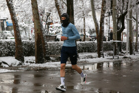 بارش اولین برف زمستانی مشهد - پارک ملت