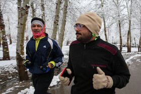 بارش اولین برف زمستانی مشهد - پارک ملت