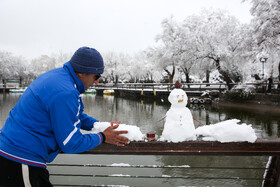 بارش اولین برف زمستانی مشهد - پارک ملت