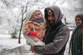 بارش اولین برف زمستانی مشهد - پارک ملت