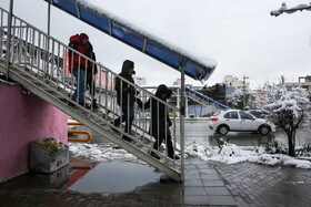 بارش اولین برف زمستانی مشهد - پارک ملت