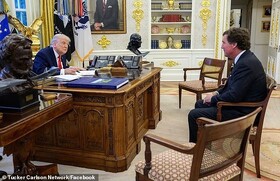 دیدار تاکر کارلسون با ترامپ در کاخ سفید