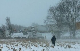 تصادف زنجیره‌ای بیش از ۱۰۰ وسیله نقلیه در آمریکا