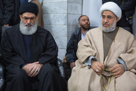 حضور آیت الله اراکی و حجت الاسلام سید هاشم الحیدری در تجمع حوزویان در محکومیت اهانت به قرآن و مقدسات اسلامی - قم