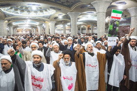 تجمع حوزویان در محکومیت اهانت به قرآن - قم