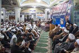 سخنرانی آیت الله سید احمد خاتمی عضو مجلس خبرگان رهبری و امام جمعه موقت تهران در تجمع حوزویان در محکومیت اهانت به قرآن و مقدسات اسلامی - قم