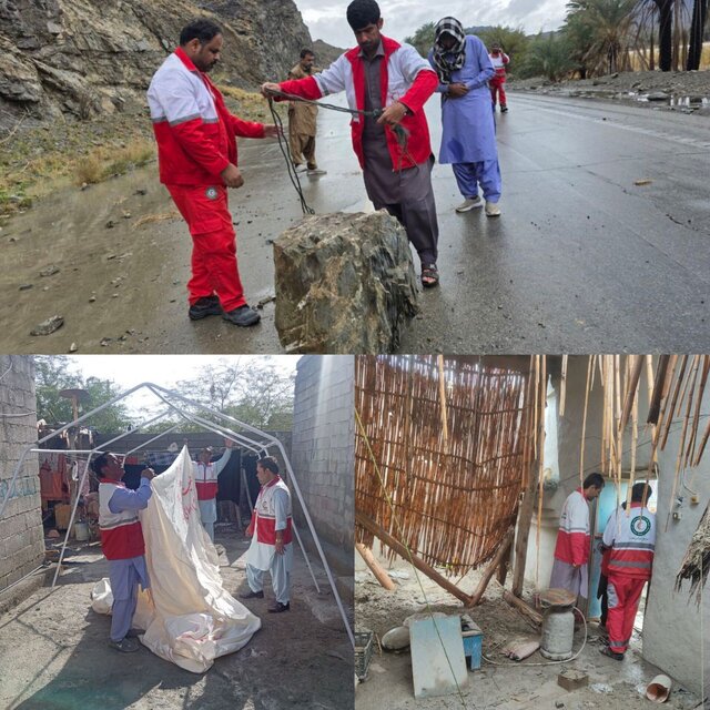 امدادرسانی هلال احمر سیستان و بلوچستان به سیل‌زدگان ۴۴ روستای استان