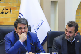 مسعود سمیعی‌نژادٰ،معاون وزیر صنعت، معدن و تجارت و رئیس هیئت عامل ایمیدرو و محمدعلی طالبی‌،استاندار درجلسه شورای معادن استان کرمان