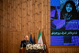 غلامرضا امیرخانی، رییس سازمان اسناد و کتابخانه ملی در مراسم بزرگداشت اشرف بروجردی